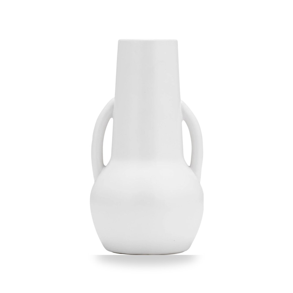 أبيض CER, 8, VASE W - HANDLES, WHITE Sagebrook موديل 17414-01 Sagebrook Home