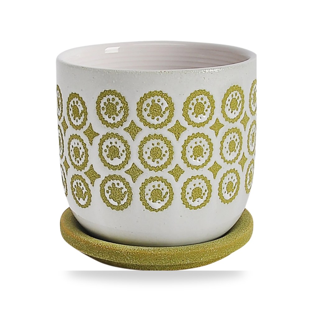تحف وديكورات حدائق خارجية - حوض زرع خارجي رسم دوائر Sagebrook Home - طراز 16400-07 - مقاس