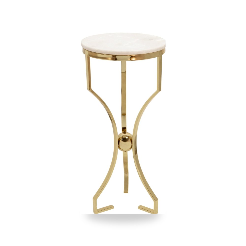 طاولة زجاج ذهبي METAL - MARBLE, HOURGLASS LEGS من ساج بروك هوم Sagebrook Home