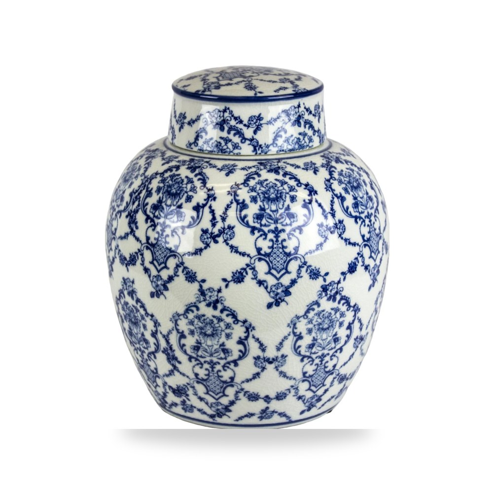 أبيض Decorative Jar, Blue - White سيجبروك هوم Sagebrook Home موديل 11845