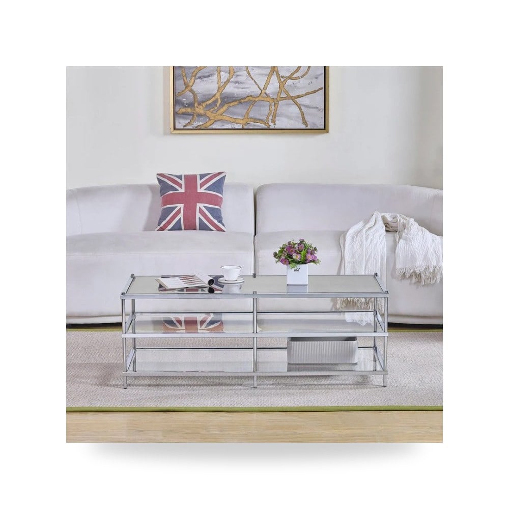 طاولة قهوة لغرفة المعيشة Luxe Chrome Metal موديل CVFZR5291 Crestview