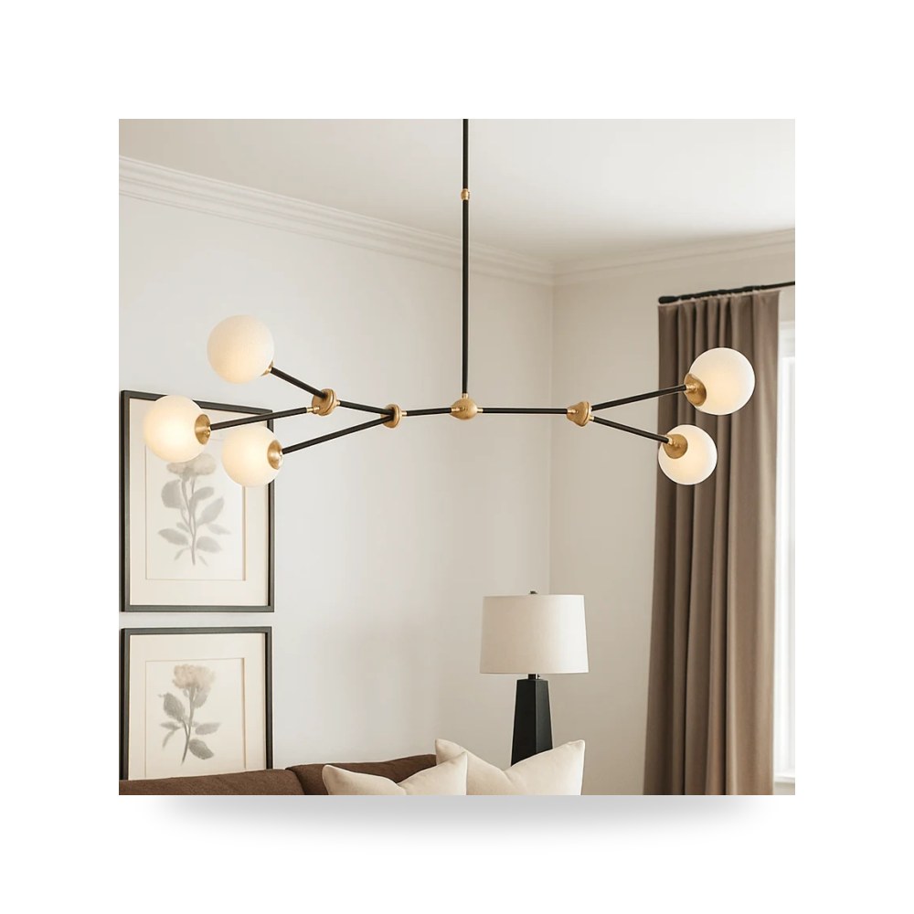 ثريا معلقة فاخرة - CHANDELIER W - 5 GLASS BALLS - طراز SA-24103