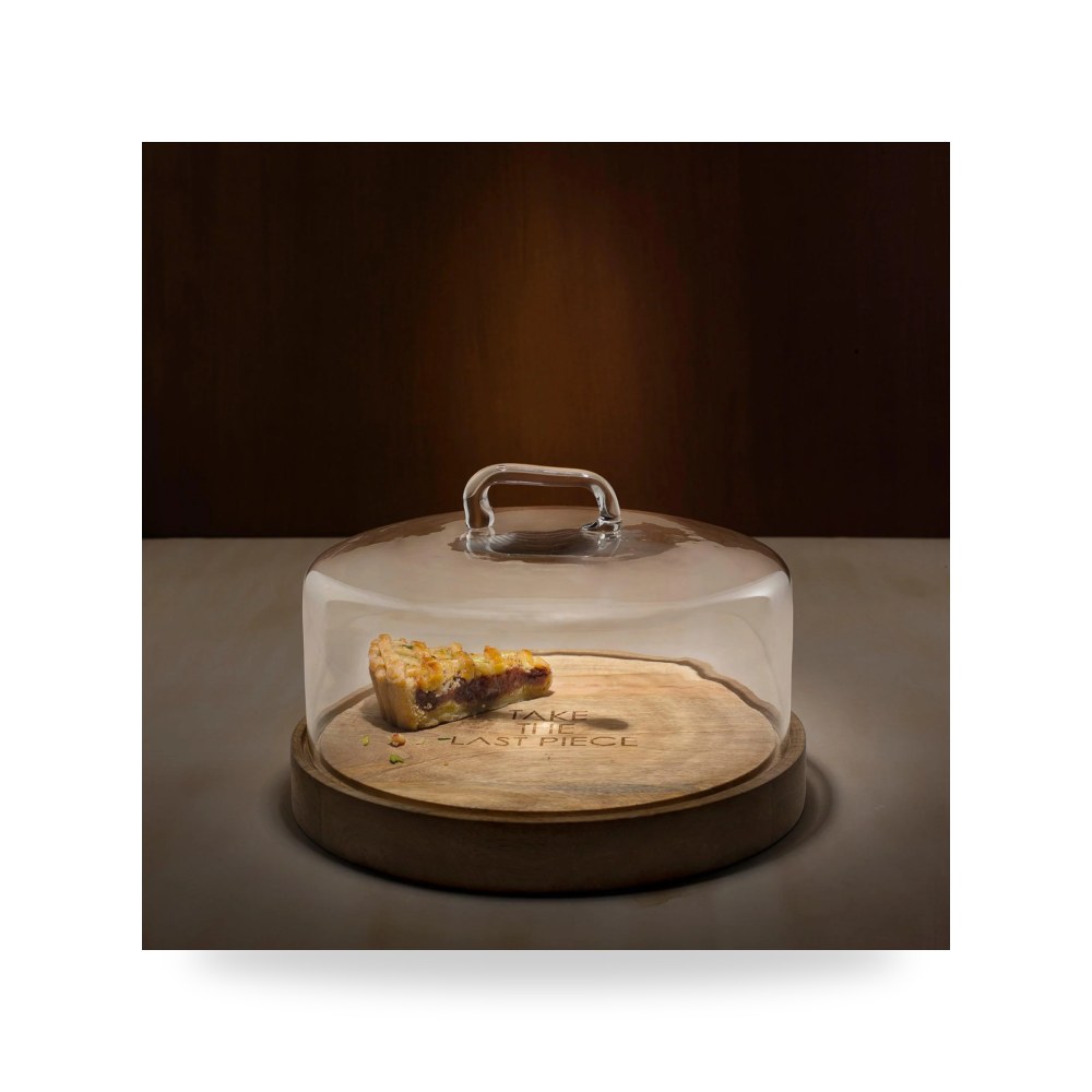 خشبي Cylindrical Cloche Base