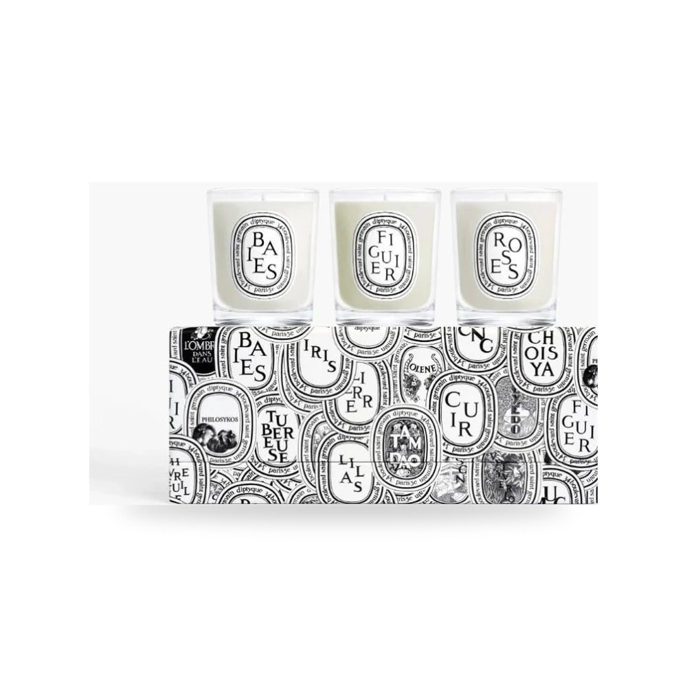مجموعة من 3 شموع صغيرة 70 جم (بايز فيجي روز) موديل M68COF3BG70 Diptyque