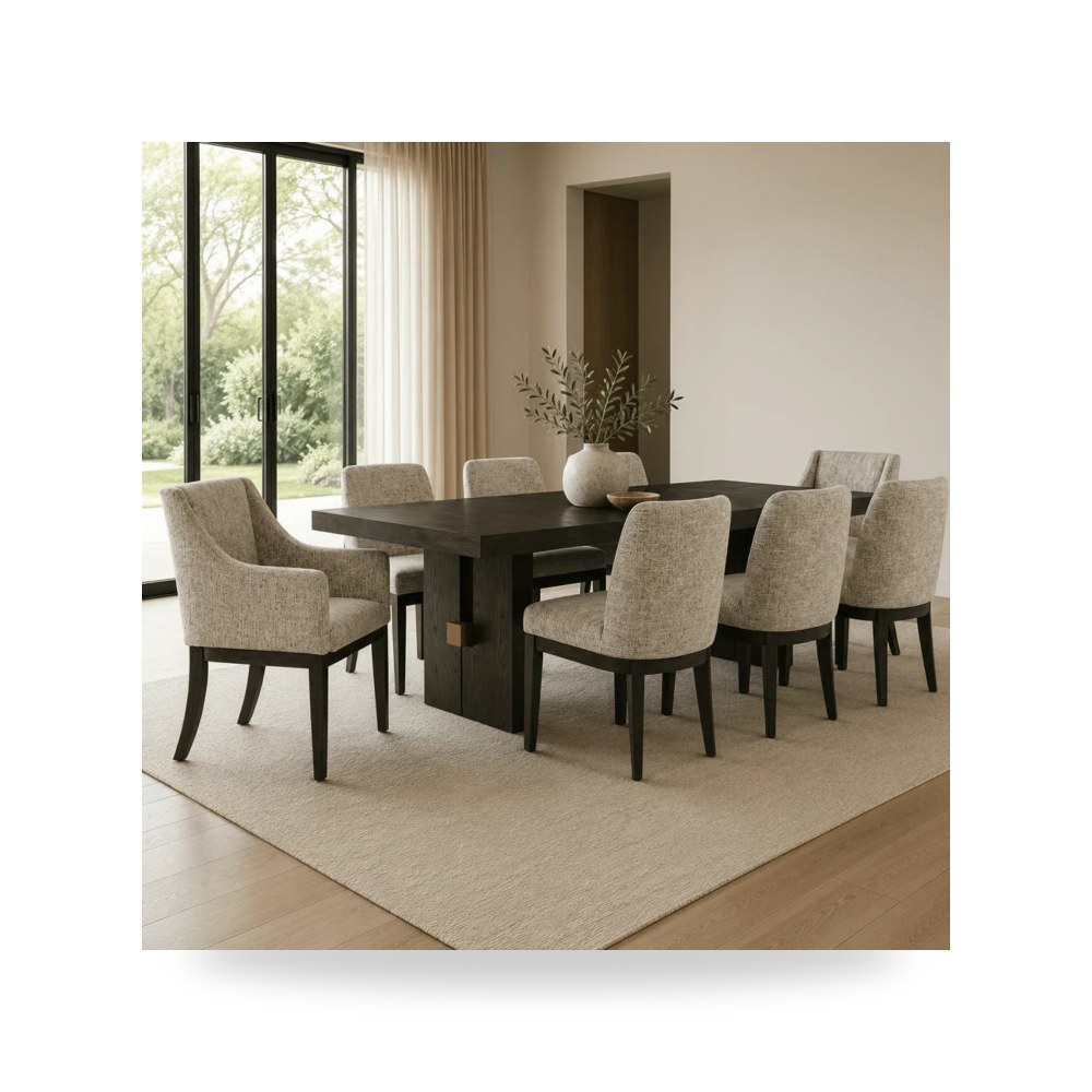 كرسي طعام فاخر - طقم غرفة طعام Ashley موديل D984 Set - طراز D984-Set