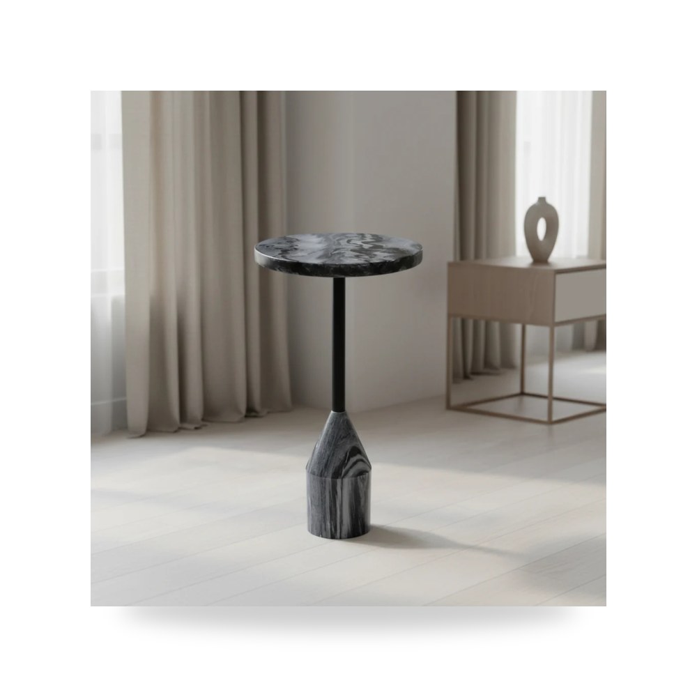 طاولة 24" VANZELLA MARBLE ACCENT رمادي Sagebrook Home