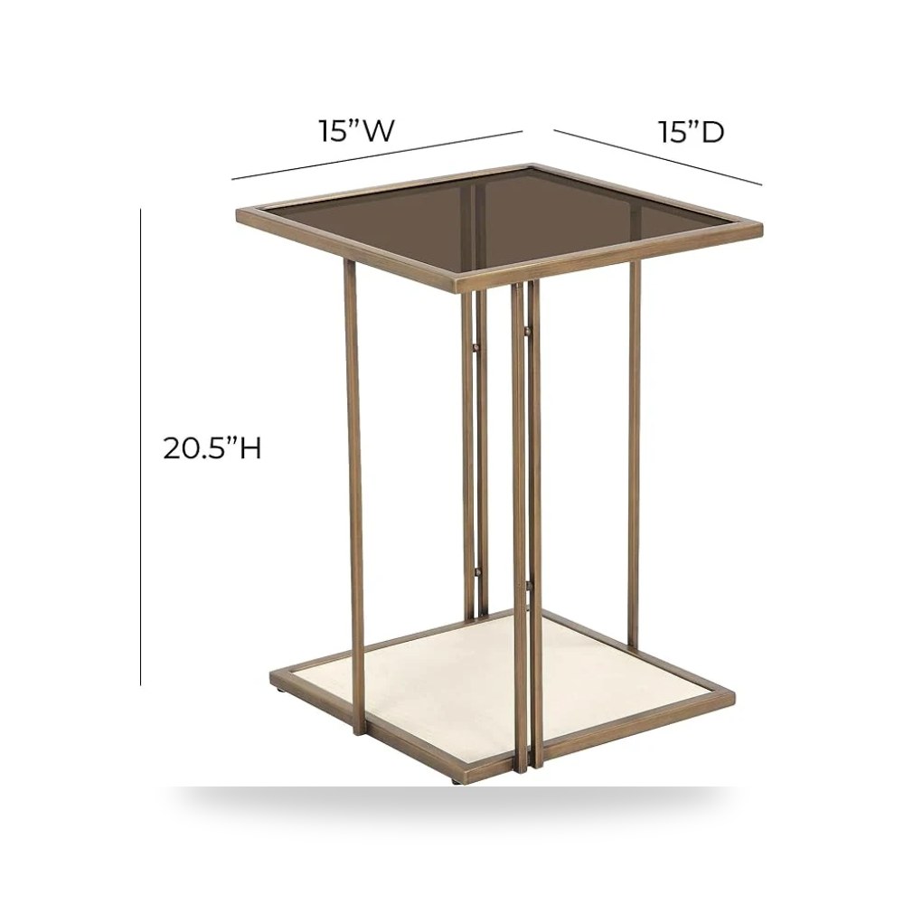 طاولة جانبية خدمة Emma Cream Ash & Glass توف فيرنتشر TOV Furniture