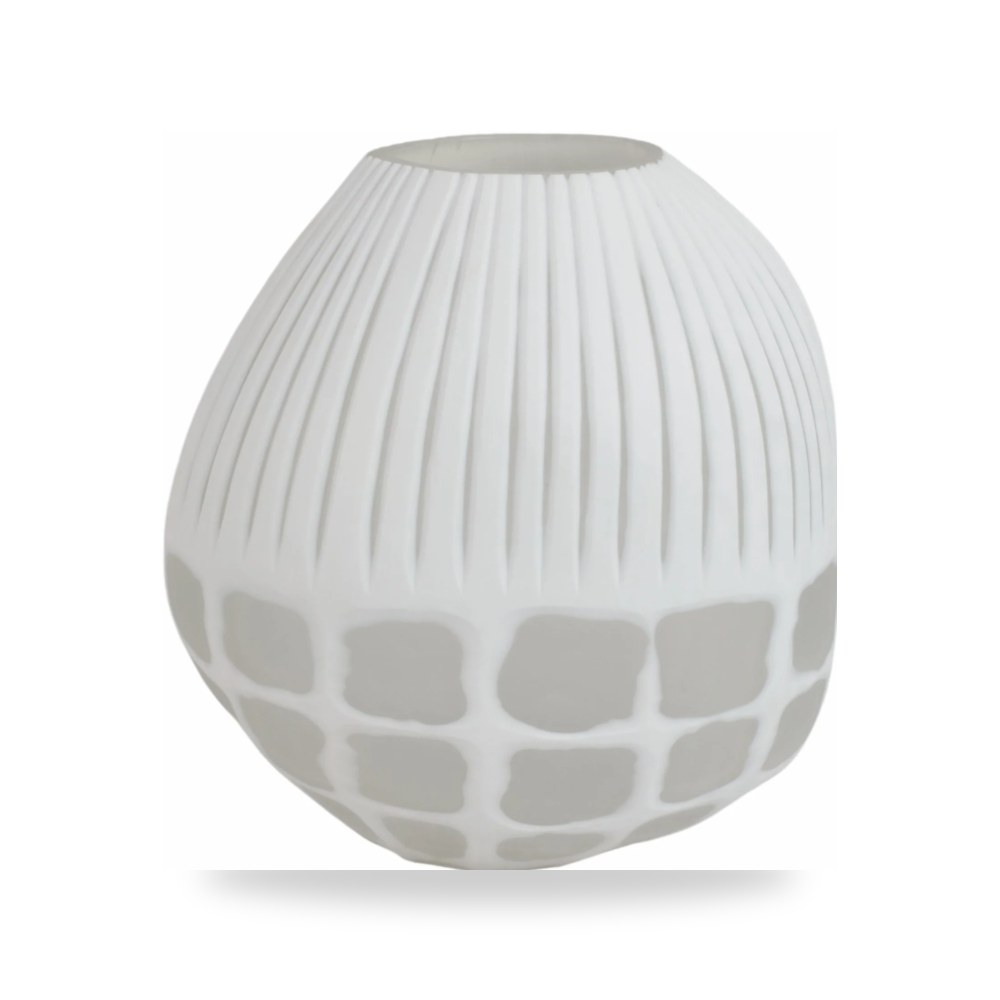 مزهرية فازة ديكور Arles Glass أبيض Sagebrook Home