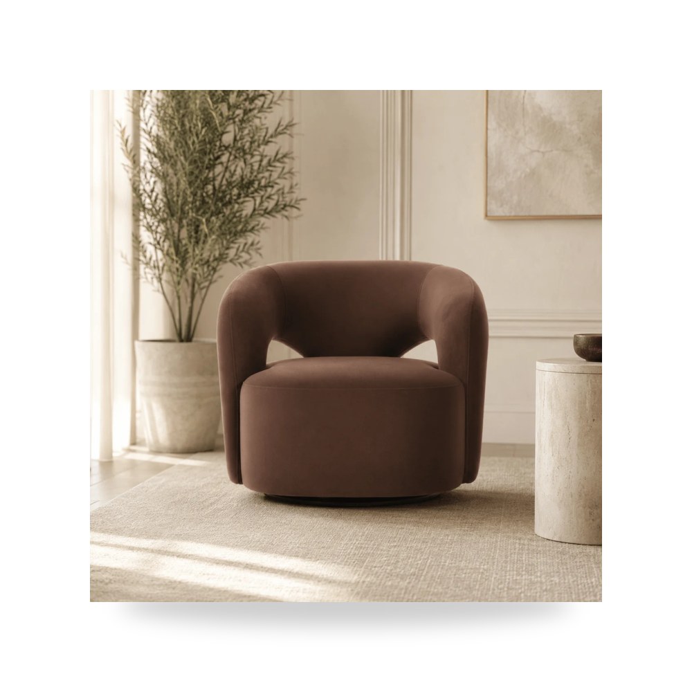 كرسي جلوس بتصميم أنيق - كرسي بني موديل R1572 000121 - طراز R1572-000121