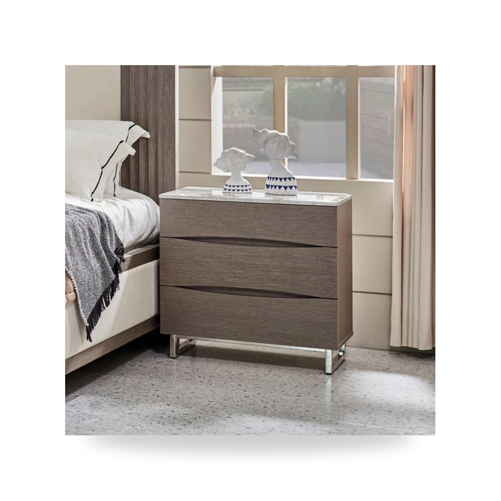 وحدة أدراج وكومودينة غرف نوم - EBONY NIGHTSTAND - طراز GF-860-NTS