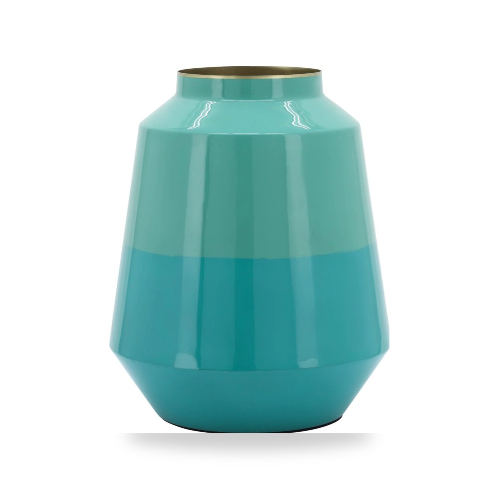 مزهرية فازة ديكور METAL 12" أخضر Sagebrook Home