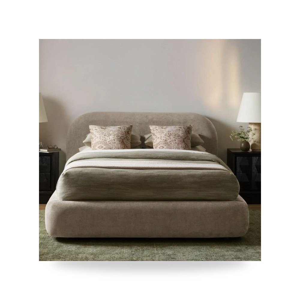 هيكل سرير بني Chenille Alhome