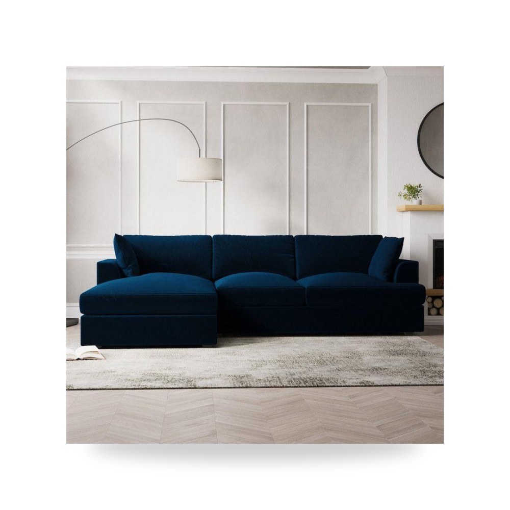 أريكة قطيفة أزرق 240×150 Alhome
