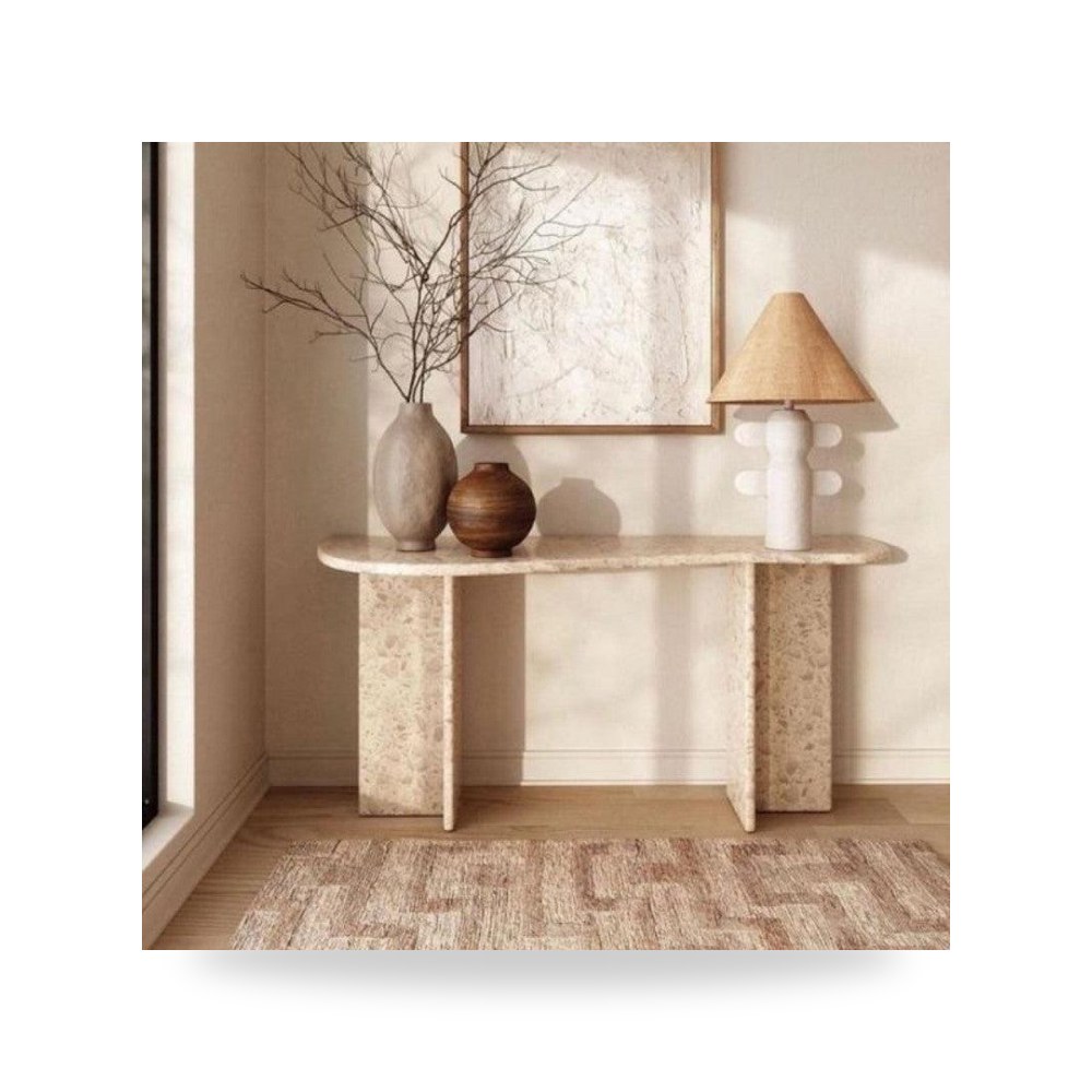 مصباح طاولة ديكوري - طاولة كونسول أبيض 160×40 معتمد - من Alhome - طراز 110110182 - مقاس