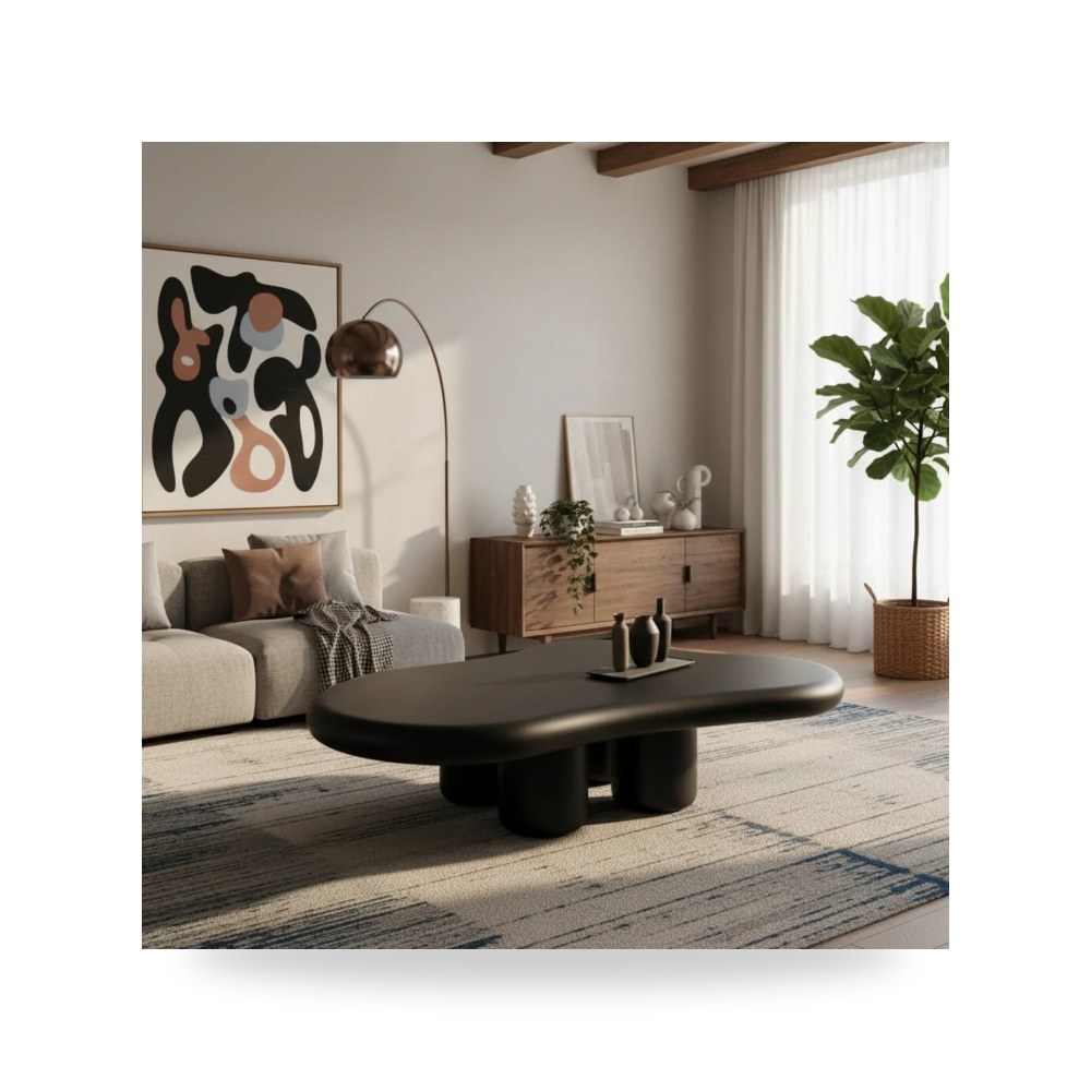 مرآة ديكور جدارية طاولة قهوة أسود Alhome