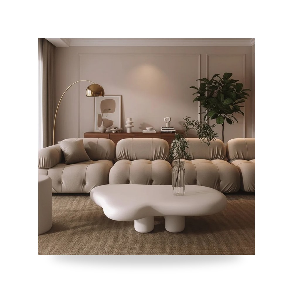 مرآة ديكور جدارية طاولة قهوة أبيض Alhome