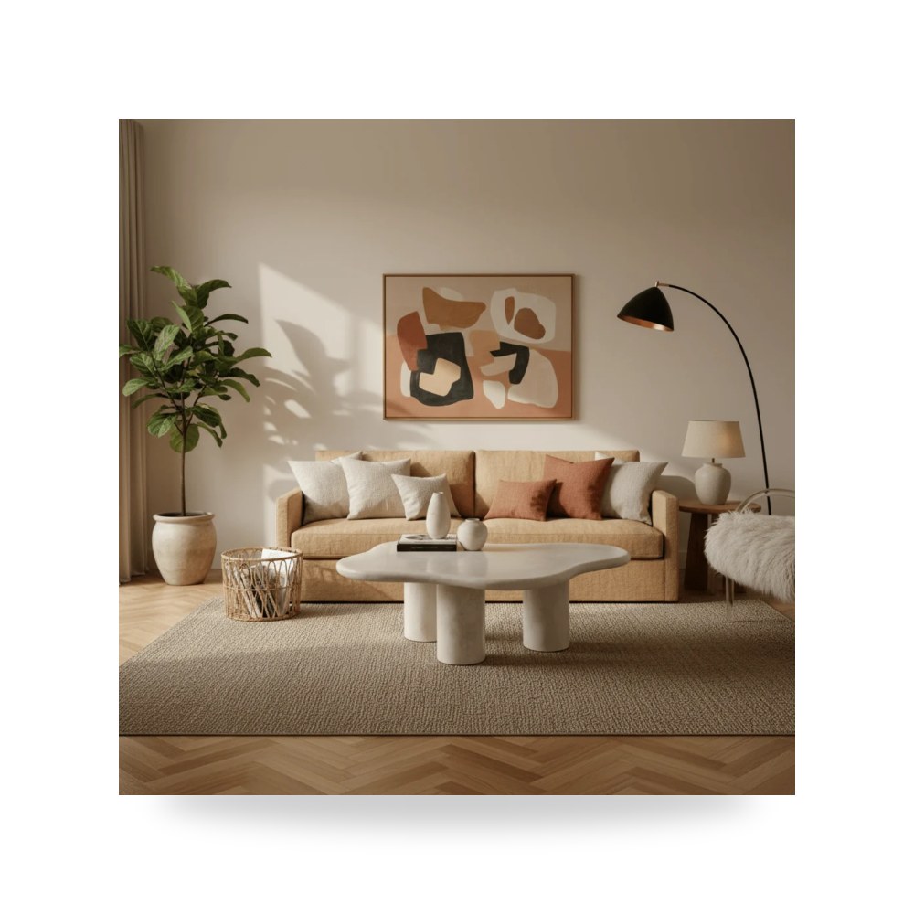 مرآة ديكور جدارية طاولة قهوة أبيض Alhome
