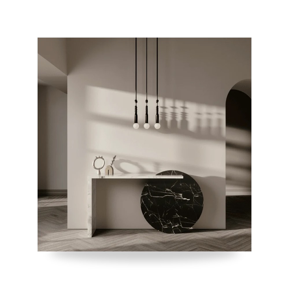 طاولة كونسول أسود Marble Alhome 150×40