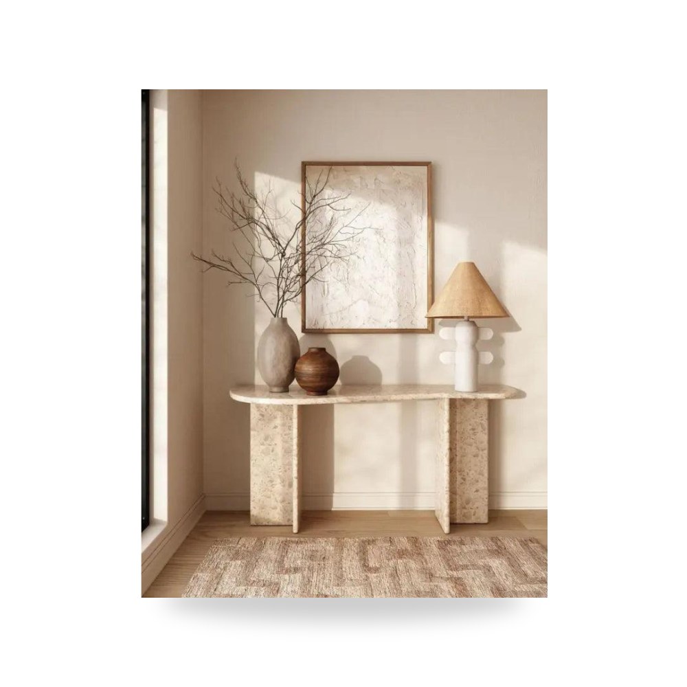 مصباح طاولة ديكوري - طاولة كونسول أبيض 125×40 معتمد - من Alhome - طراز 110110150 - مقاس
