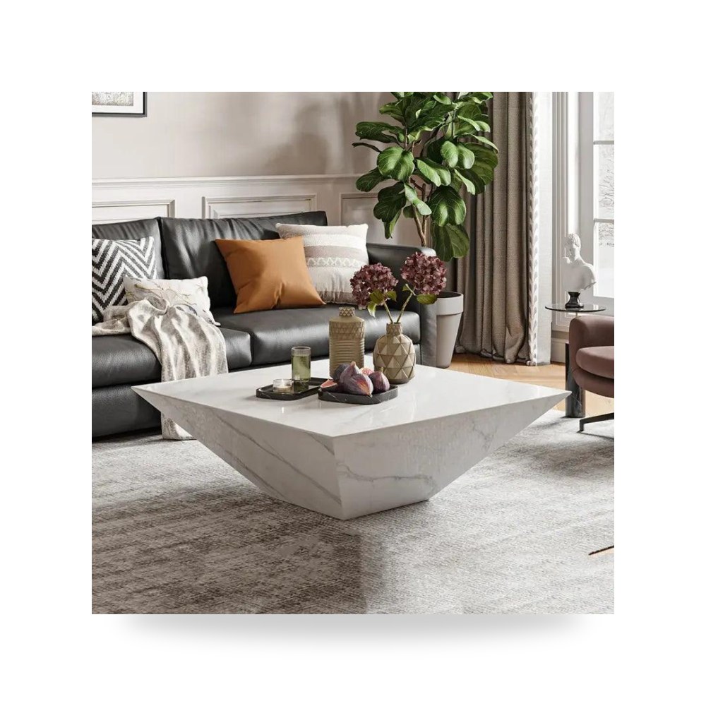 مرآة ديكور جدارية طاولة قهوة أبيض Alhome