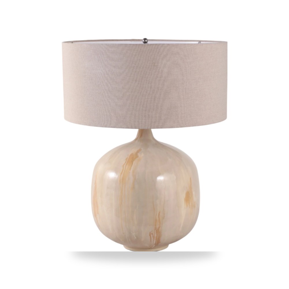 أباجورة إضاءة طاولة ومكتب 28x22" Metal Base , Ivory Sagebrook Home