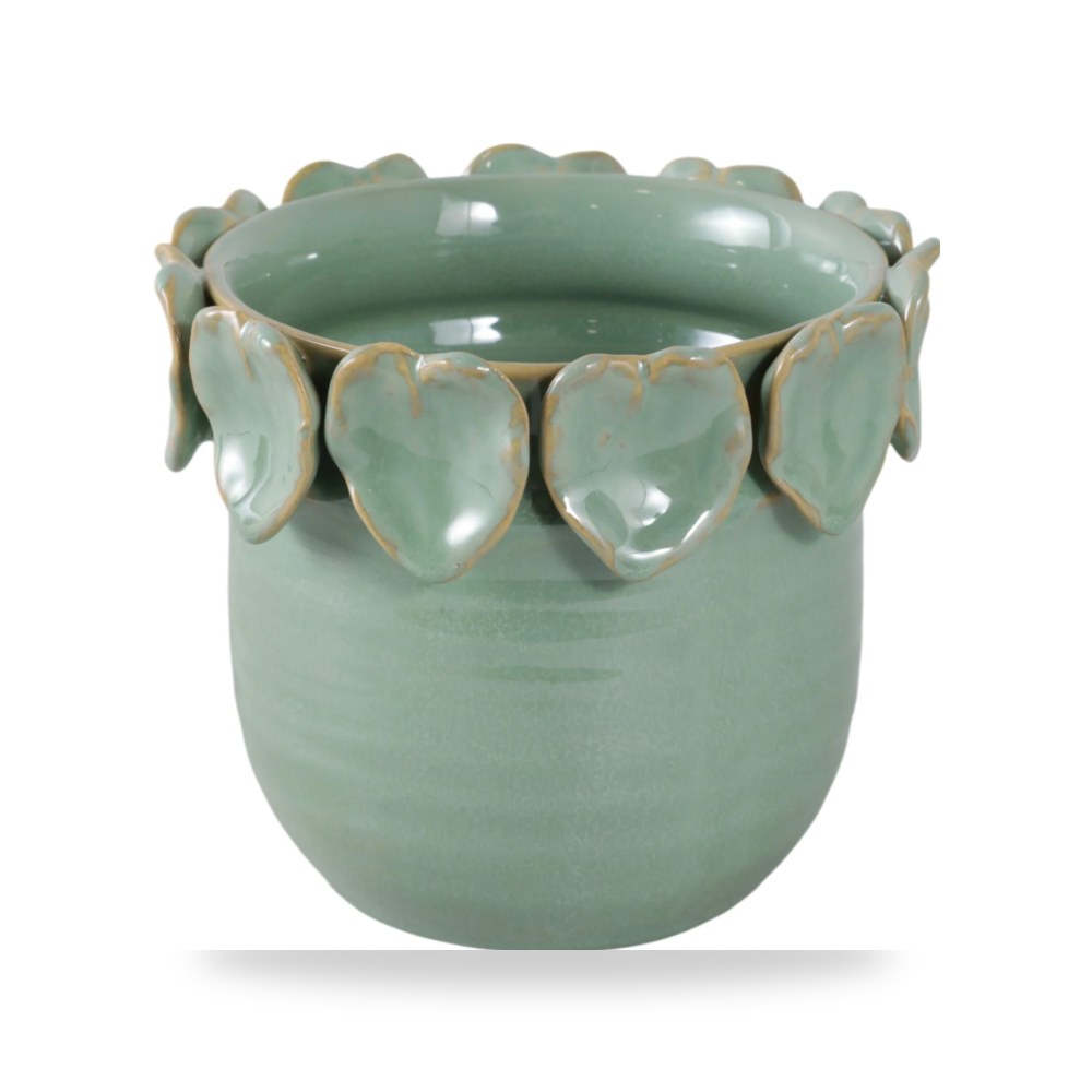 حوض زرع ونباتات ديكوري فاخر - أخضر Applique Planter, Sagebrook - من Sagebrook Home