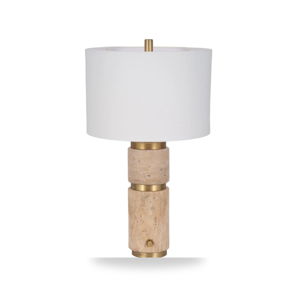 أباجورة إضاءة طاولة ومكتب 26" Knox Travertine , - ivory ذهبي Sagebrook Home موديل EV51294