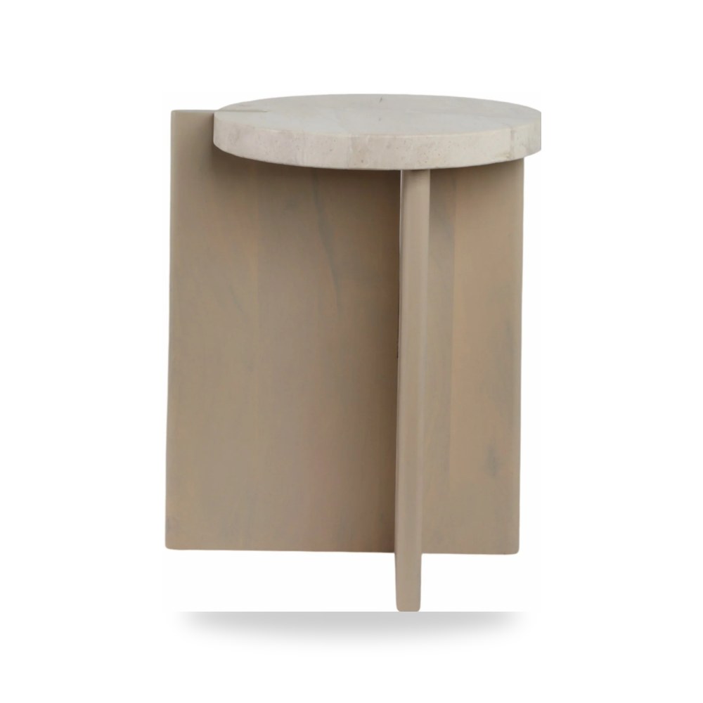 طاولة 20" CONNLEY MARBLE AND WOOD ACCENT Sagebrook Home