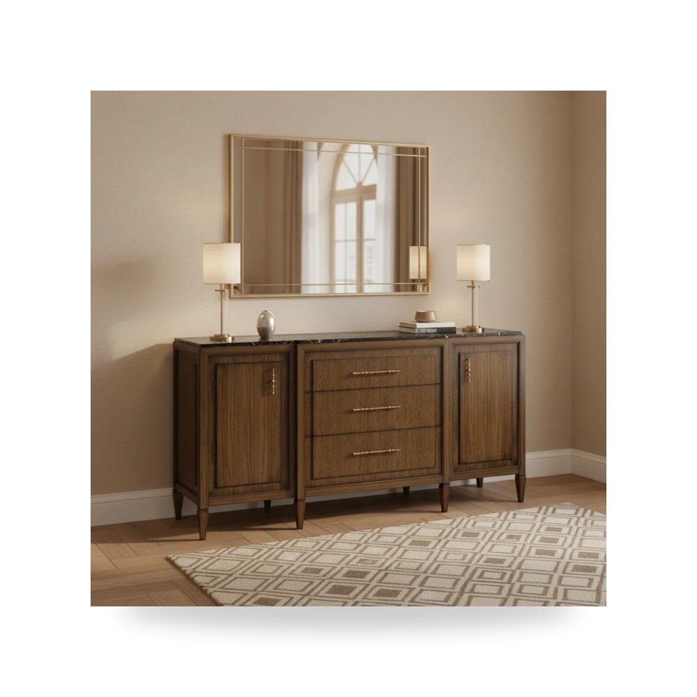 بوف ومسند قدم عثماني - بوفيه كونسول أحمر A.R.T. Furniture موديل - طراز 336252-1860