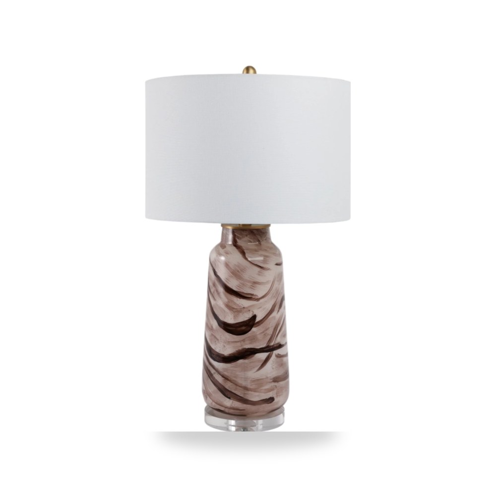 مصباح طاولة زجاج بني Sagebrook 29×17 موديل 51402-01 Sagebrook Home
