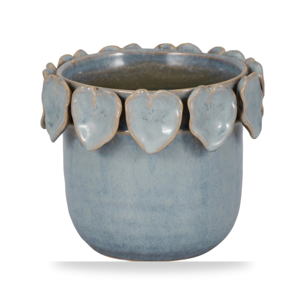 حوض زرع ونباتات ديكوري فاخر - أزرق Applique Planter, Sagebrook - من Sagebrook Home