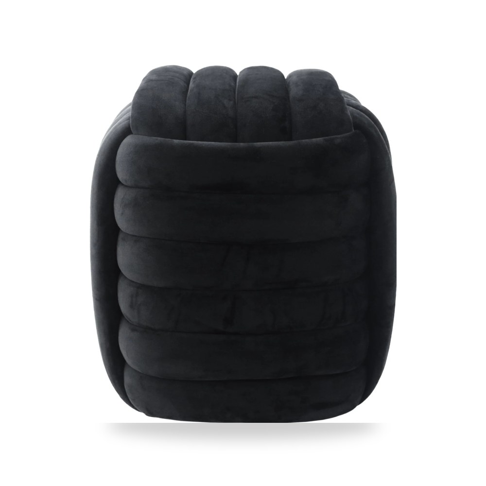 كراسي ومقاعد فاخرة - 19 Machar Black Velvet Knot Stool - من Sagebrook Home