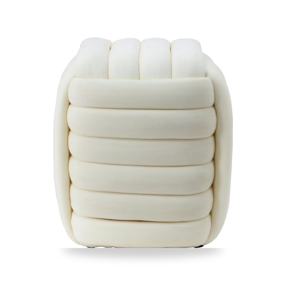 كراسي ومقاعد فاخرة - 19 Machar Cream Velvet Knot Stool - من Sagebrook Home