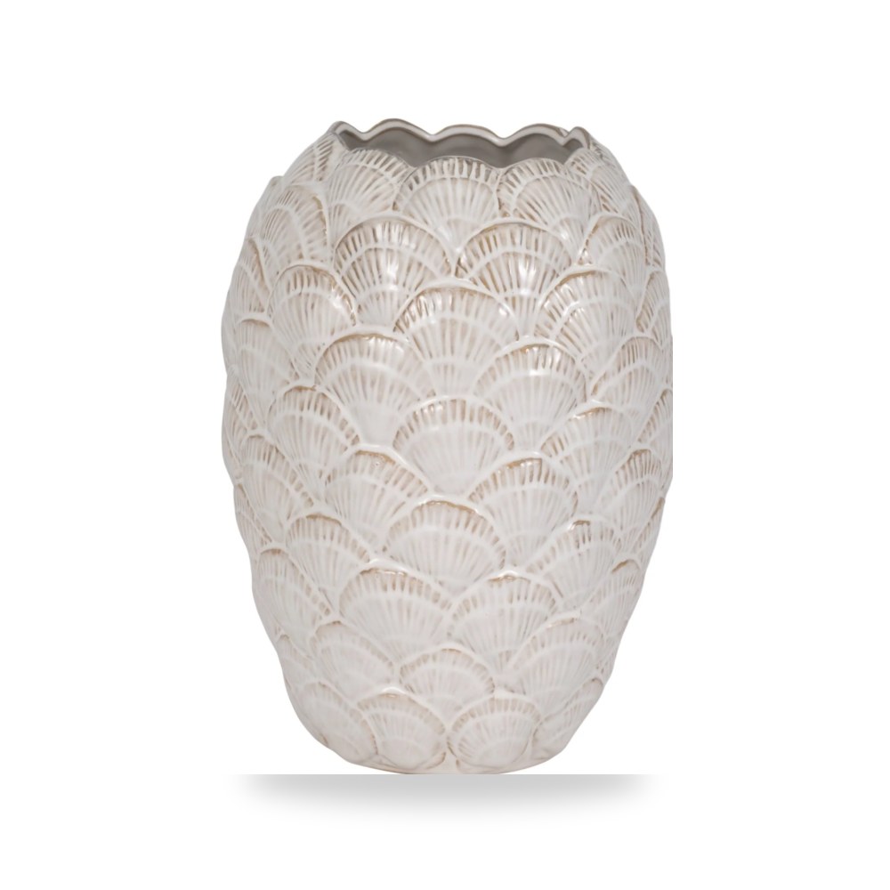 أبيض Seashells Vase, Sagebrook موديل Sagebrook Home موديل 20216