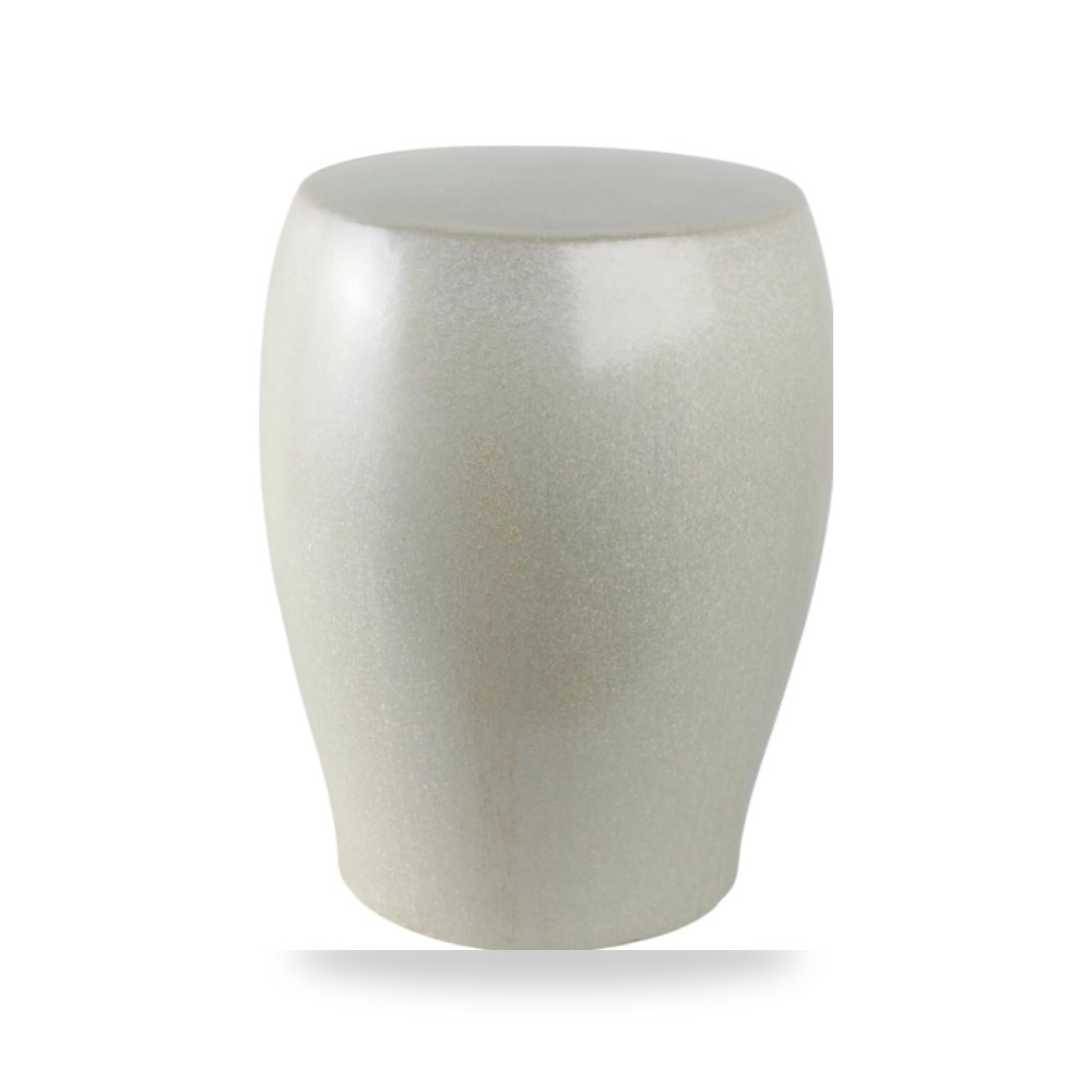 كراسي ومقاعد فاخرة - 15x19 Silute Cream Garden Stool - من Sagebrook Home - طراز EV21997