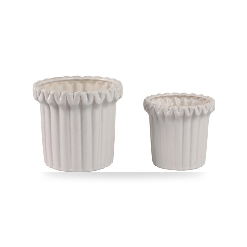 حوض زرع ونباتات ديكوري فاخر - عاجي S - 2 PLANTERS, Sagebrook - من Sagebrook Home