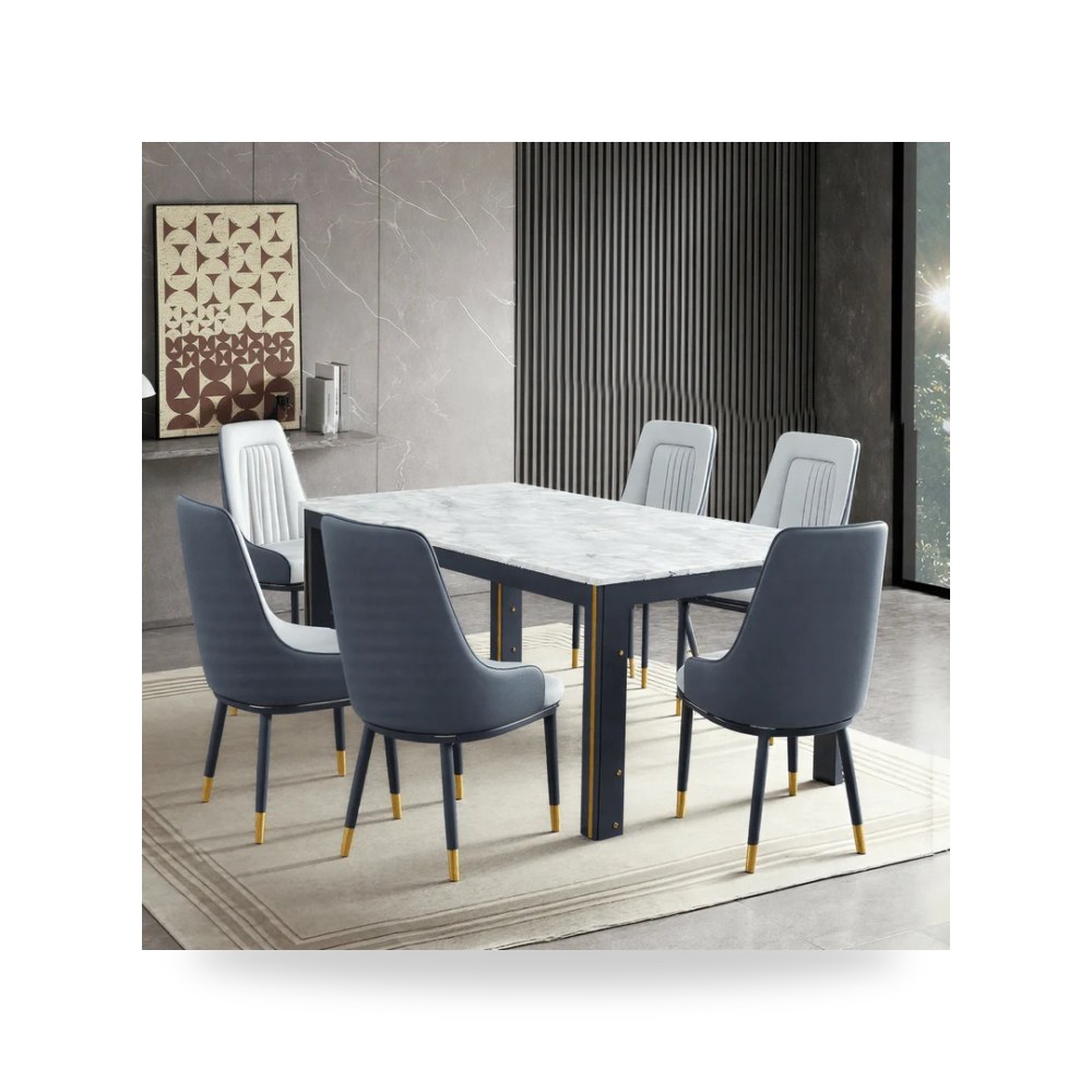 كرسي طعام فاخر - طقم غرفة طعام رمادي Otath موديل AA DT - طراز AA-DT-3316Gray-6
