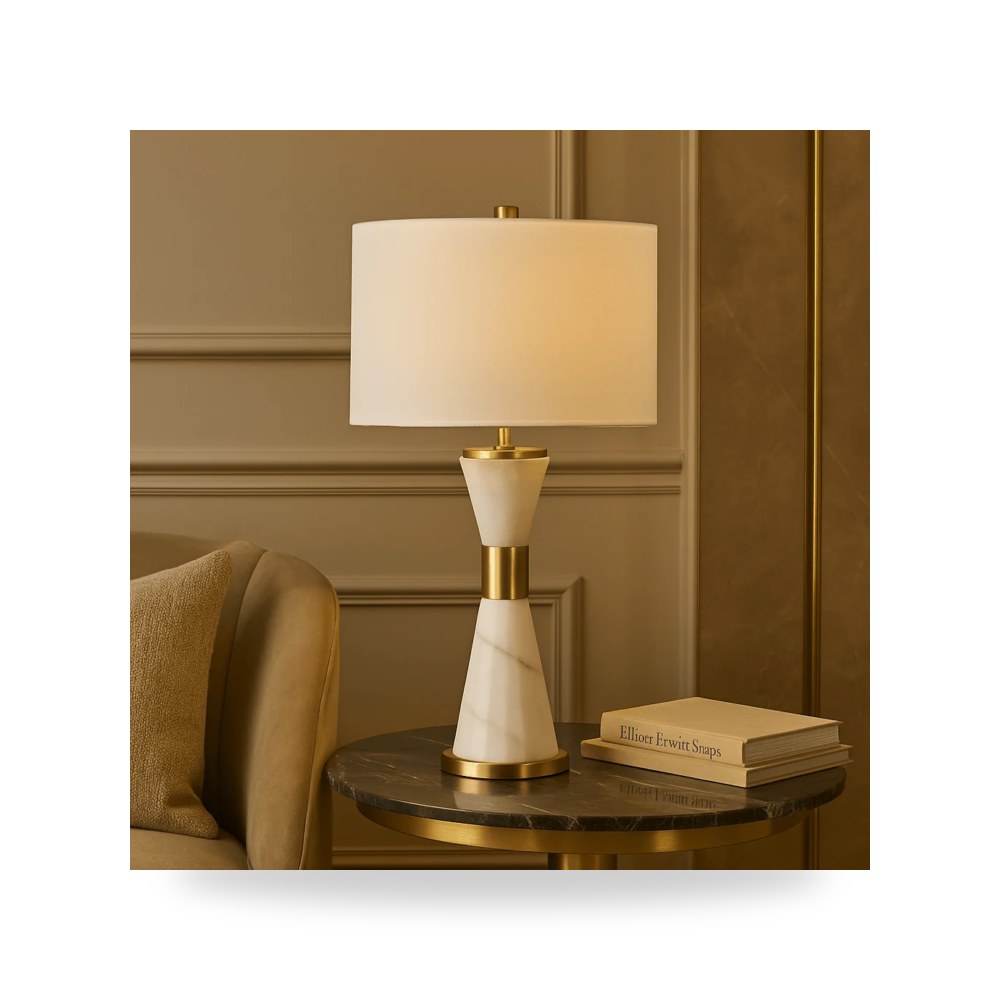 أباجورة إضاءة طاولة ومكتب 24" WHISP MARBLE Sagebrook Home