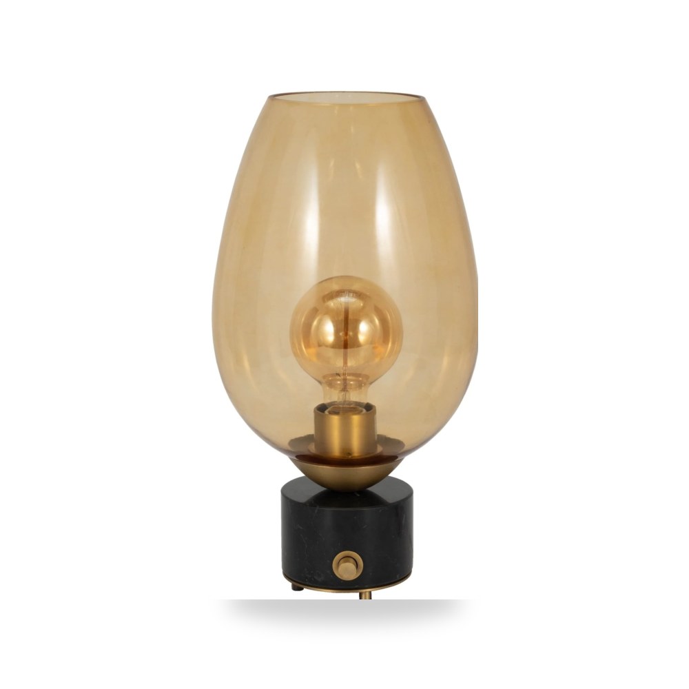 مصباح طاولة زجاج ذهبي Mikeno Marble من ساج بروك هوم Sagebrook Home موديل EV51303