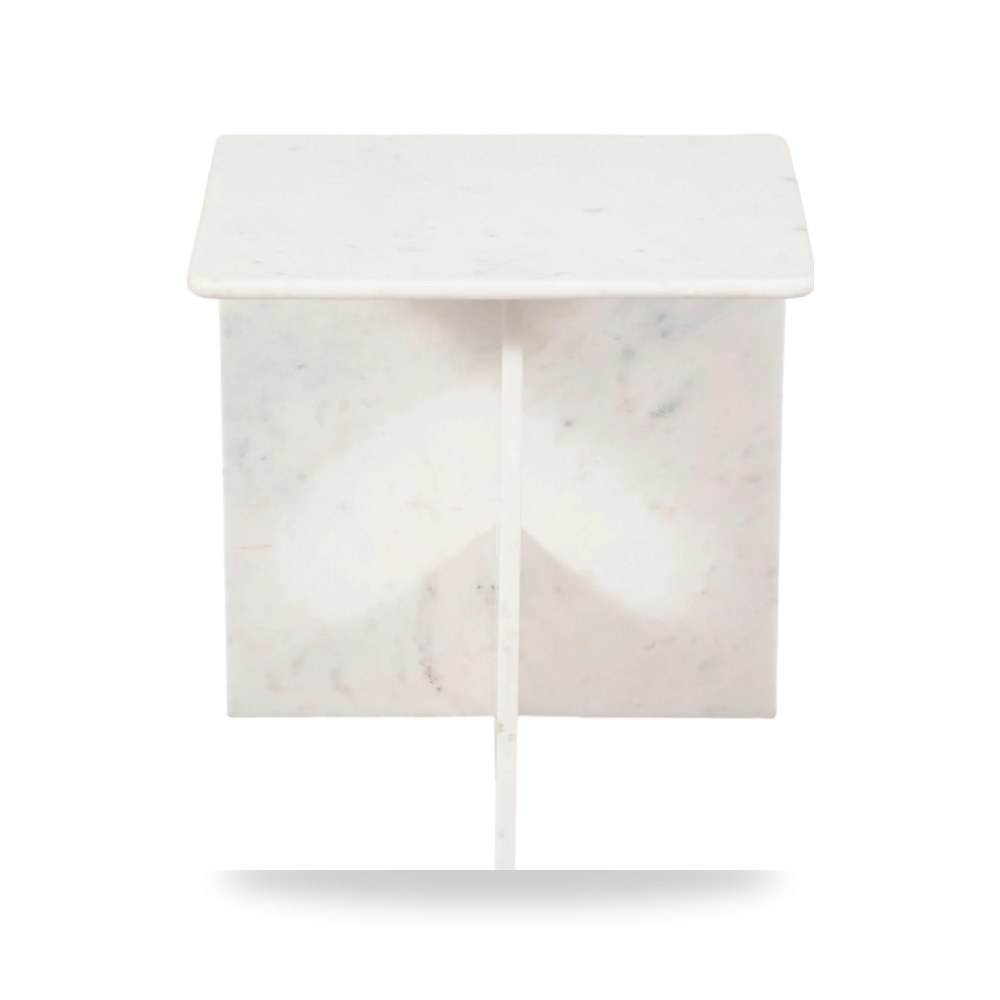 طاولة جانبية أبيض Marble Sagebrook Home