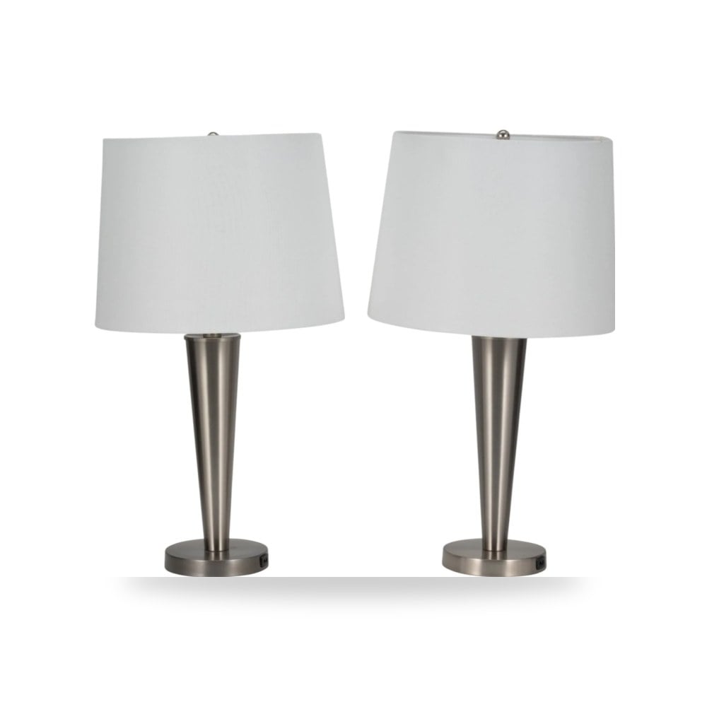 أباجورة طاولة ديكور Metal,s - 2,25"h,slim Cone ,nickel Sagebrook Home