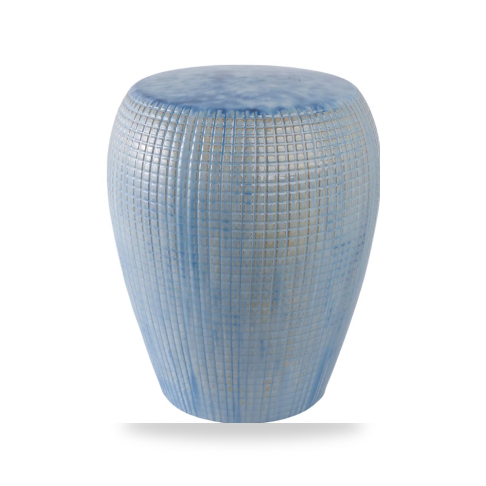 كراسي ومقاعد فاخرة - 15x18 Vilnius Blue Garden Stool - من Sagebrook Home - طراز EV21991
