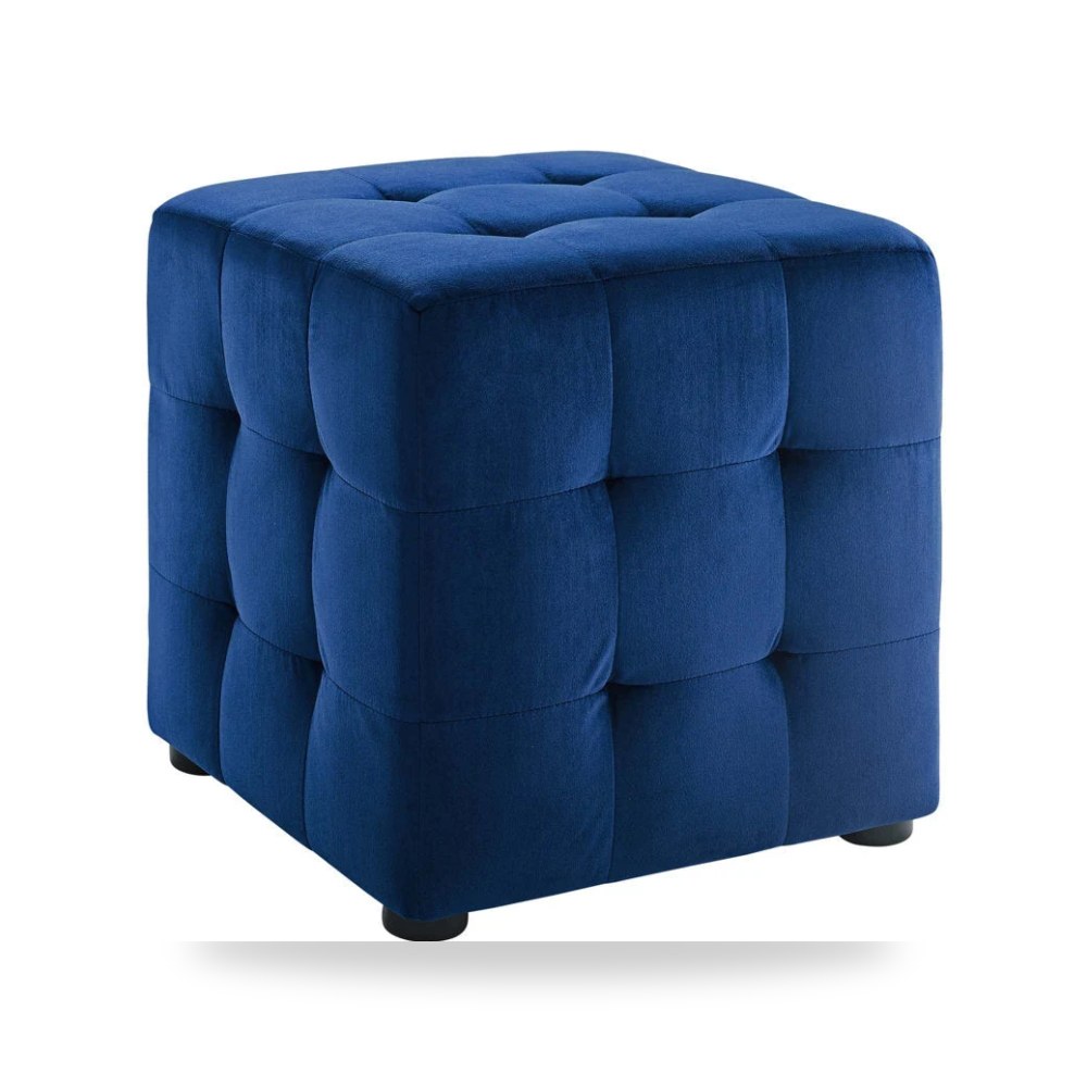 بوف جلوس ديكوري فاخر - Alhome Velvet Navy Pouf - طراز 110113769 - مقاس 45 سم