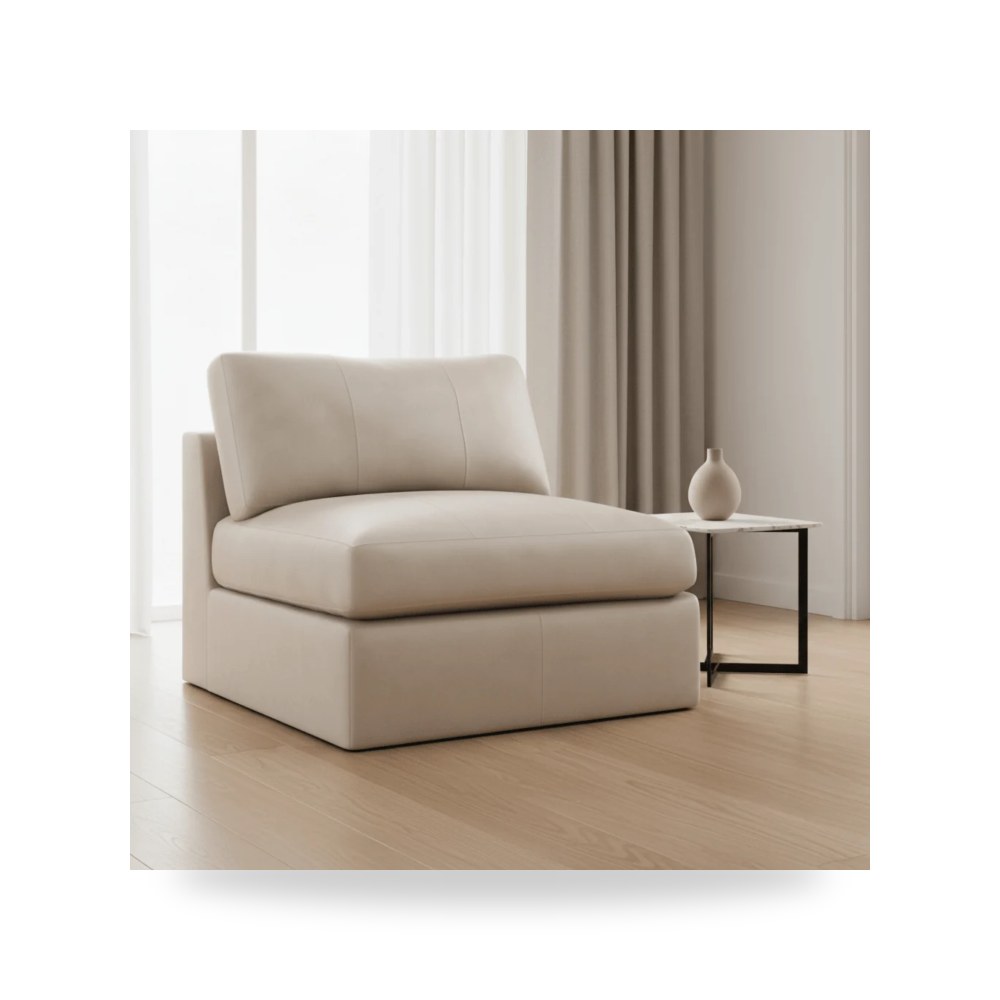 كرسي جلوس بتصميم أنيق - Stafford Leather Armless Chair - من Bernhardt - طراز 4830LGO