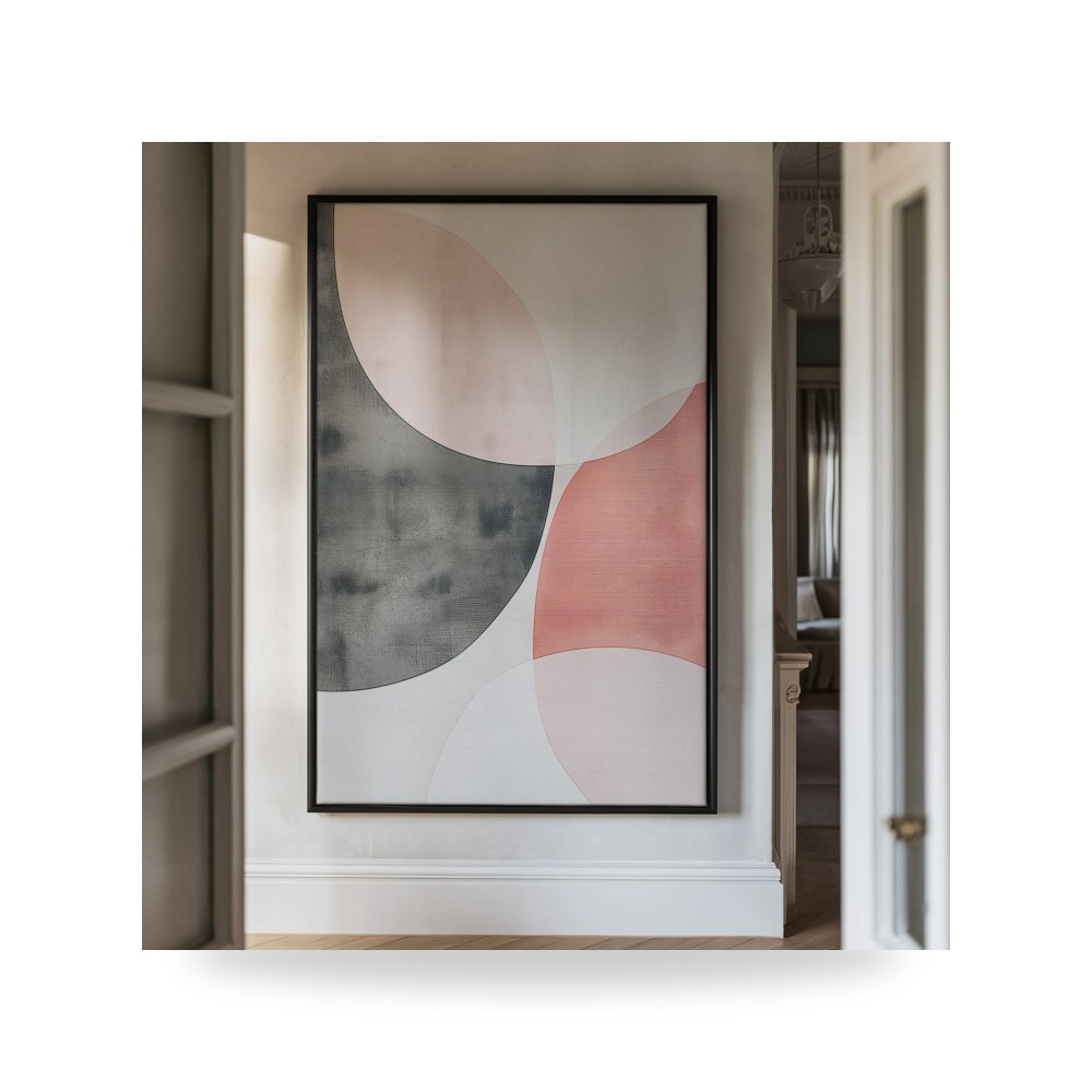 لوحة جدارية كانفس رسم دوائر خشبي CV4139 LOWHA