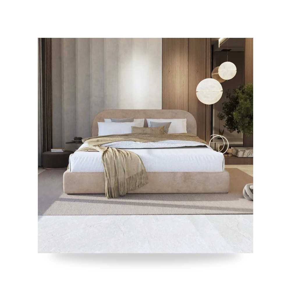 سرير نوم فاخر - سرير بيج Chenille Alhome 200×200 - طراز 110114013