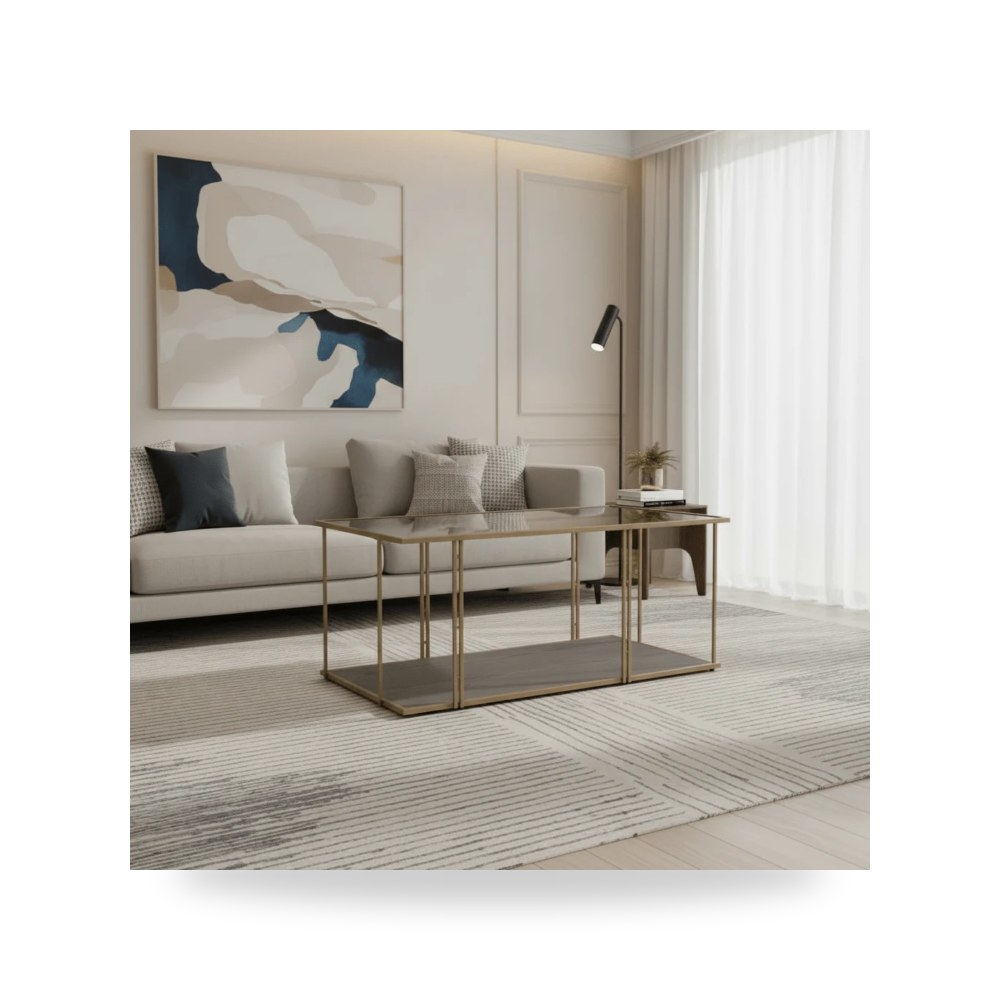 طاولة قهوة زجاج بني Emma Ash توف فيرنتشر TOV Furniture