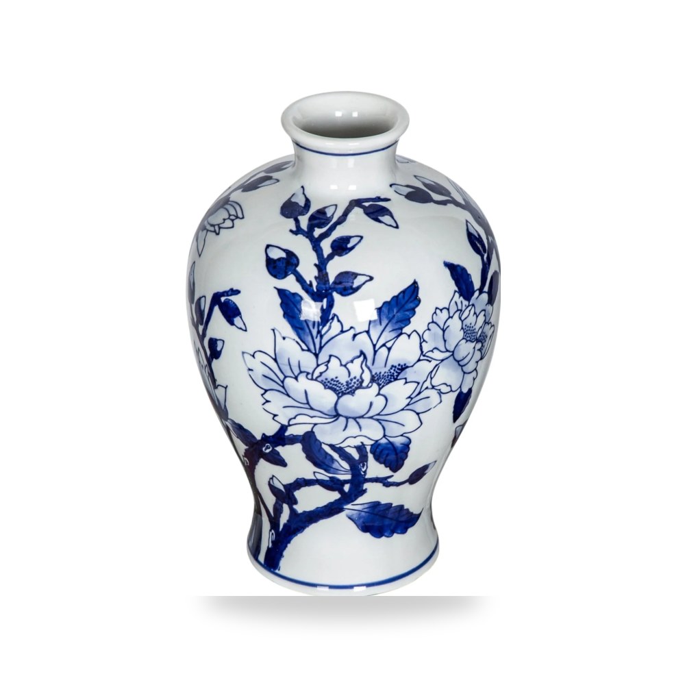 أبيض Magnolia Vase, Blue - White روتس
