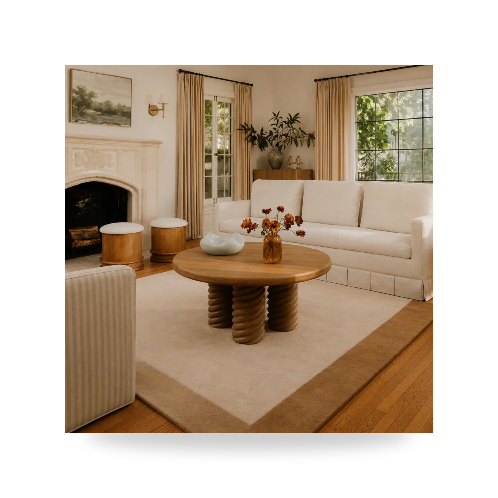 طاولة قهوة لغرفة المعيشة Treccia Round Oak موديل BB-1029-24-0 Moe's Home