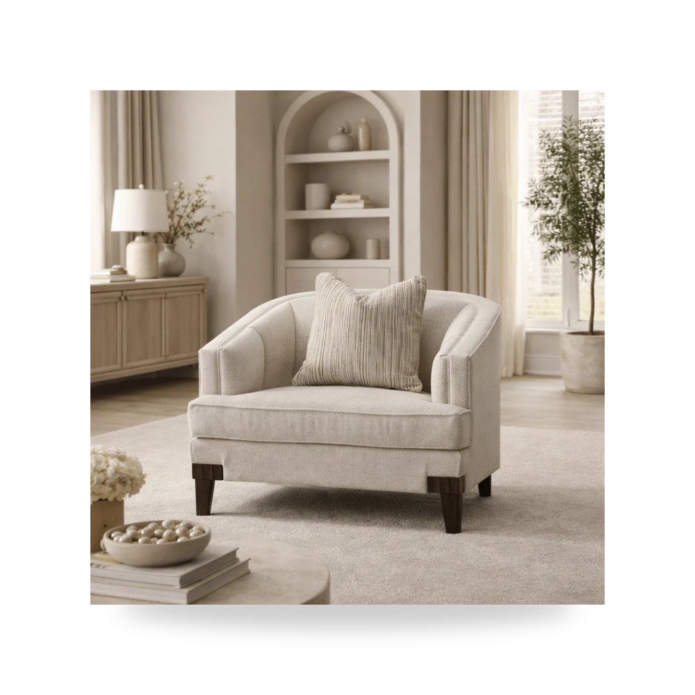 كرسي جلوس بتصميم أنيق - كرسي أبيض AlRugaib Furniture موديل R0802 - طراز R0802-002021